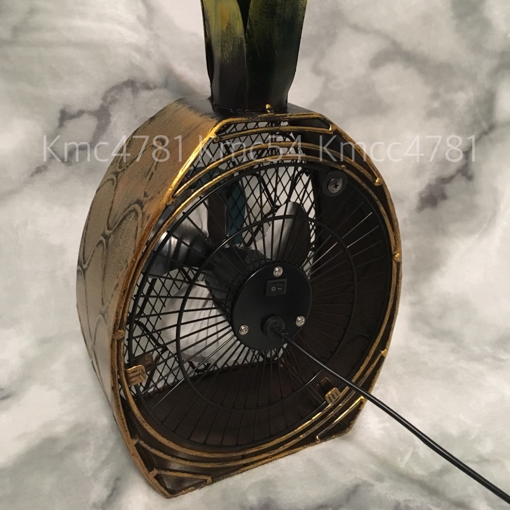 Gold bronze Pineapple Fan Electric Novelty summer - Picture 5 of 8
